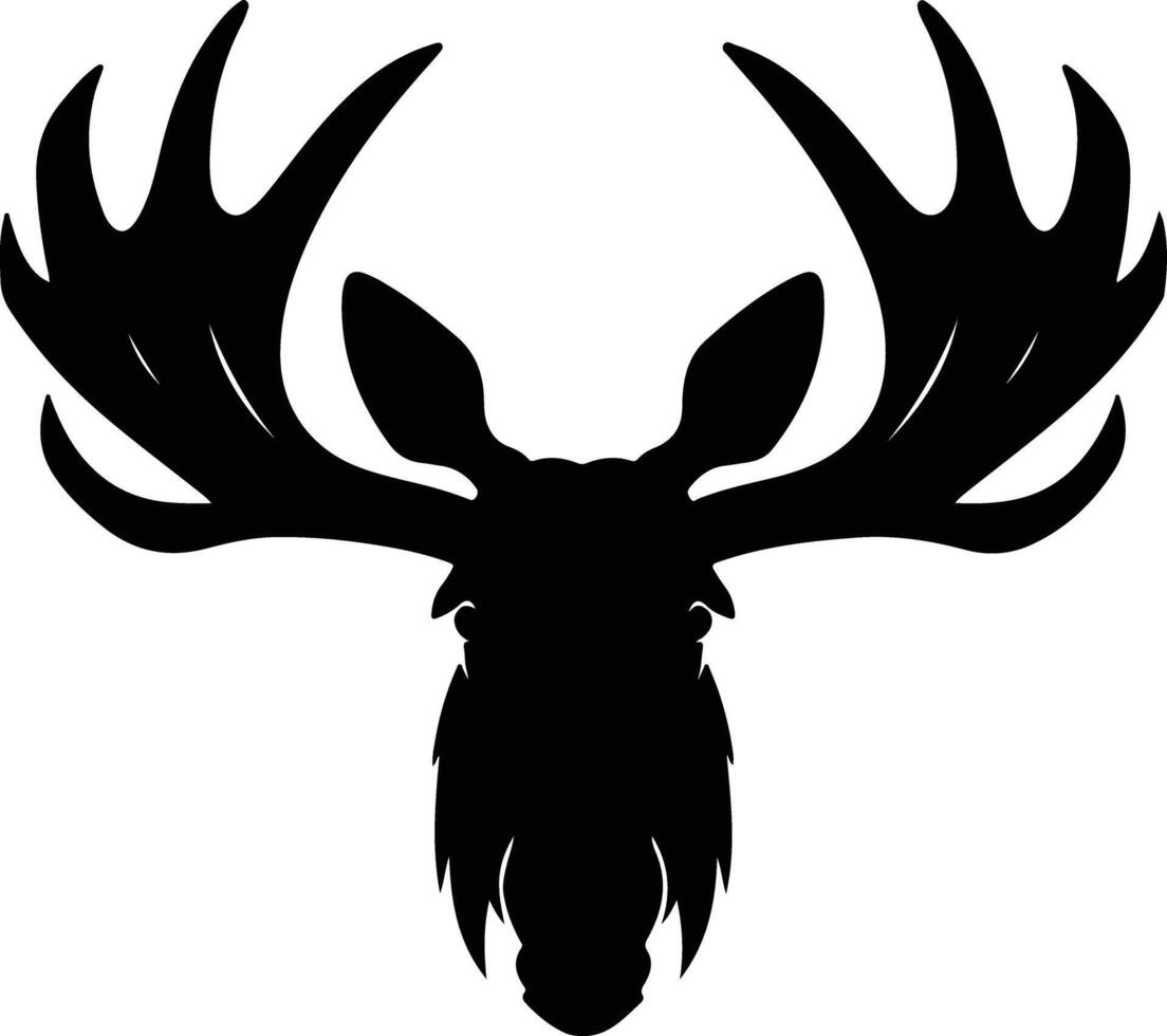 lovely Black silhouette of moose head vector