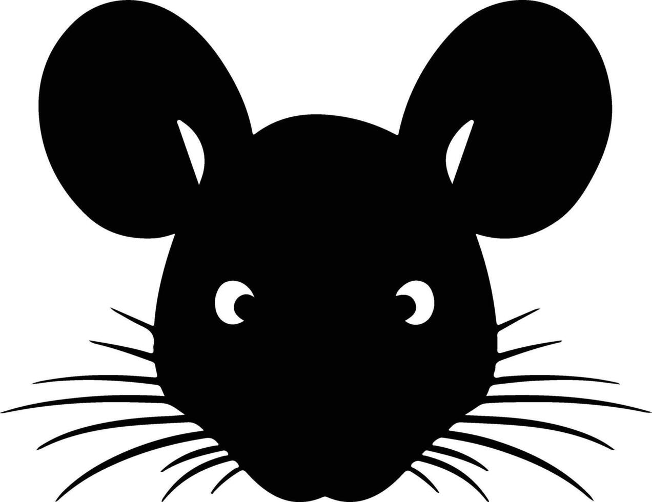 precious Black silhouette of mouse head vector