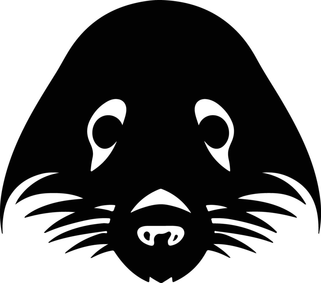 adorable Black silhouette of mole head vector