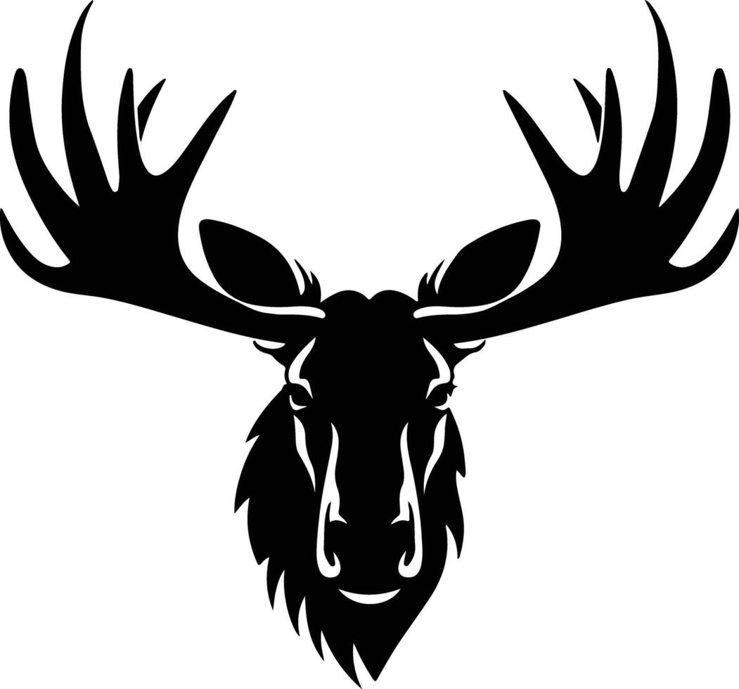 angelic Black silhouette of moose head vector