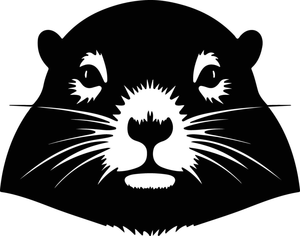 enchanting Black silhouette of mole head vector