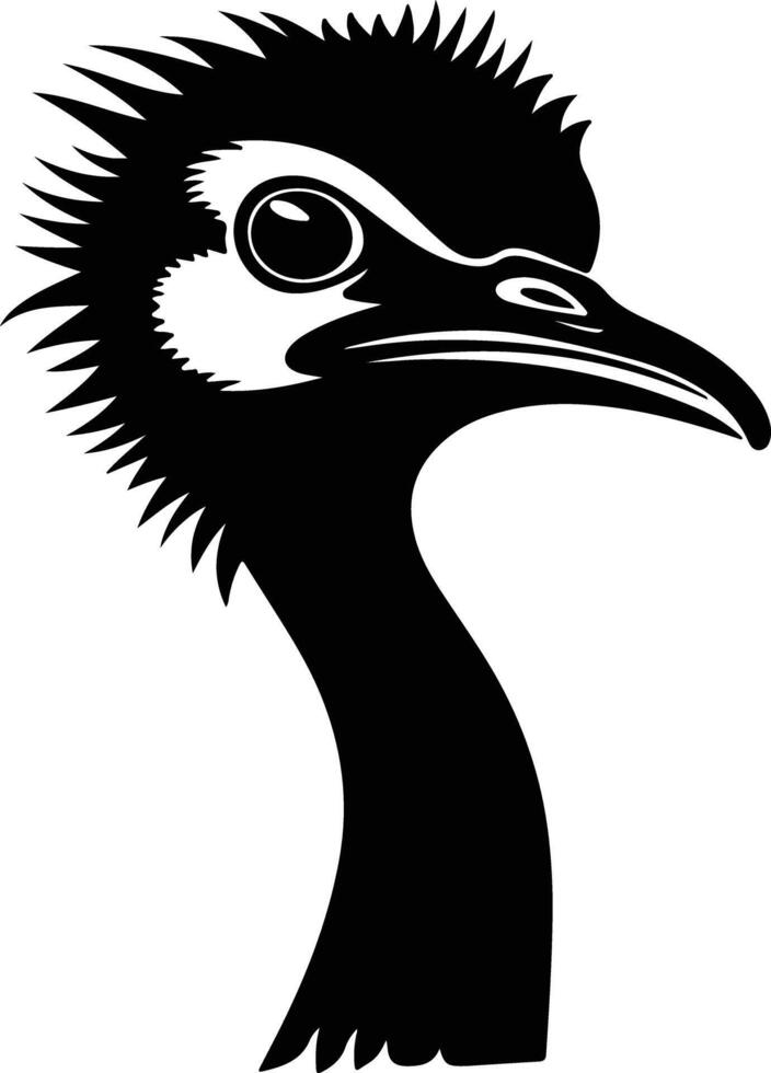 endearing Black silhouette of moa head vector