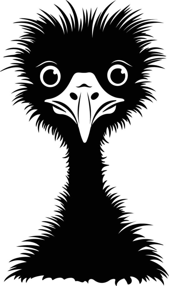 radiant Black silhouette of moa head vector