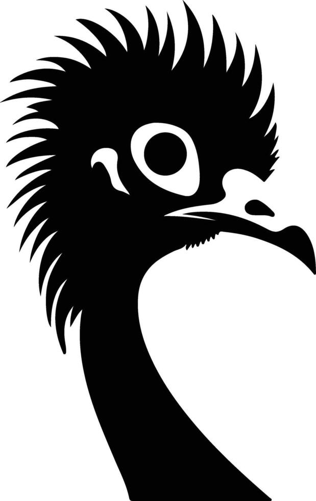 captivating Black silhouette of moa head vector