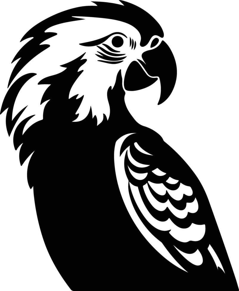 precious Black silhouette of parrot head vector