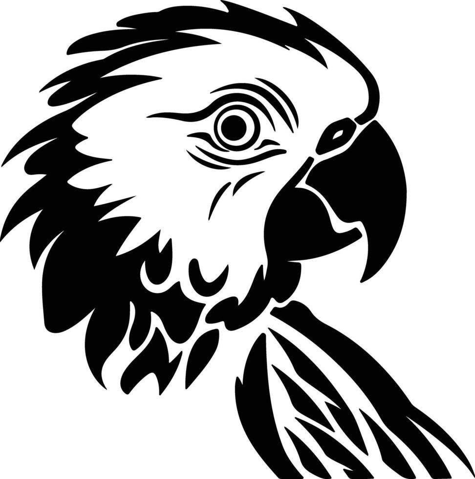lovely Black silhouette of parrot head vector