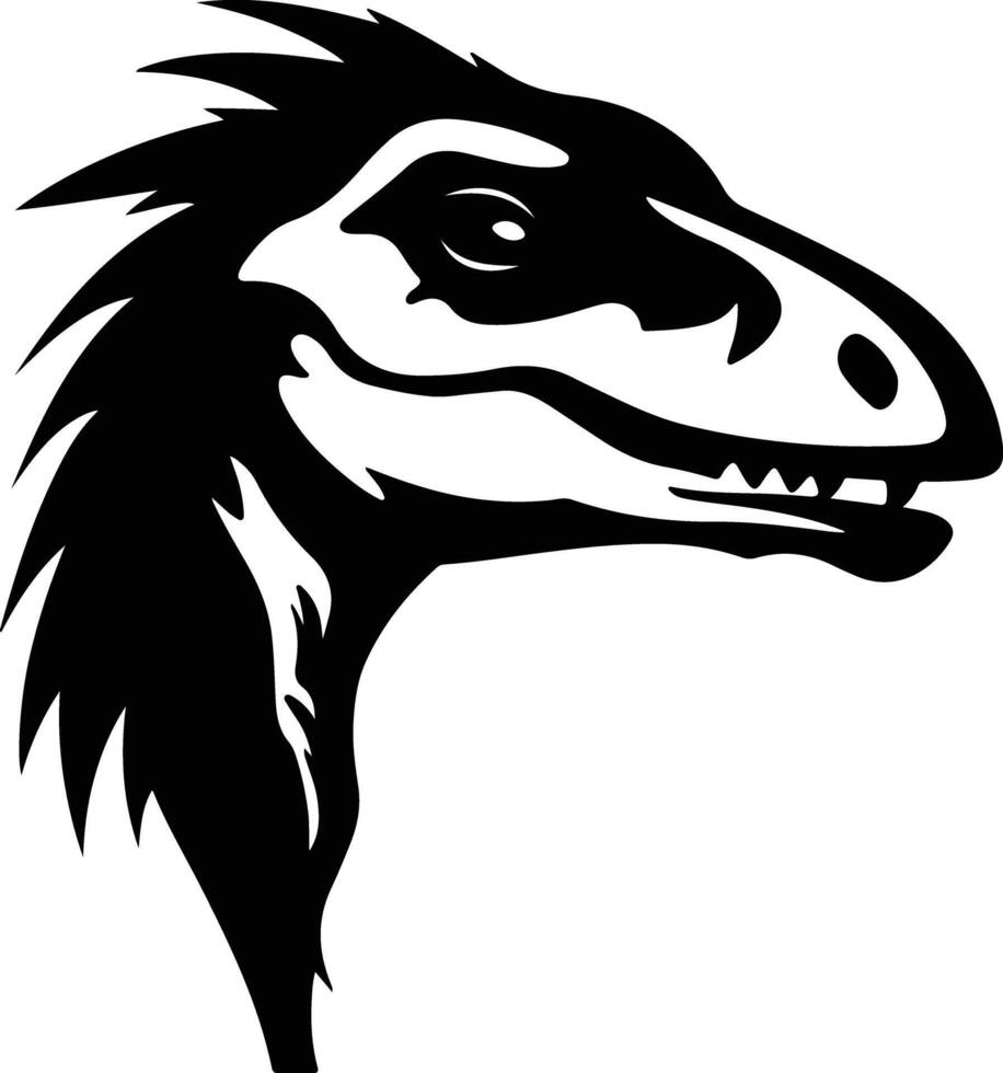 sweet Black silhouette of Ornitholestes head vector