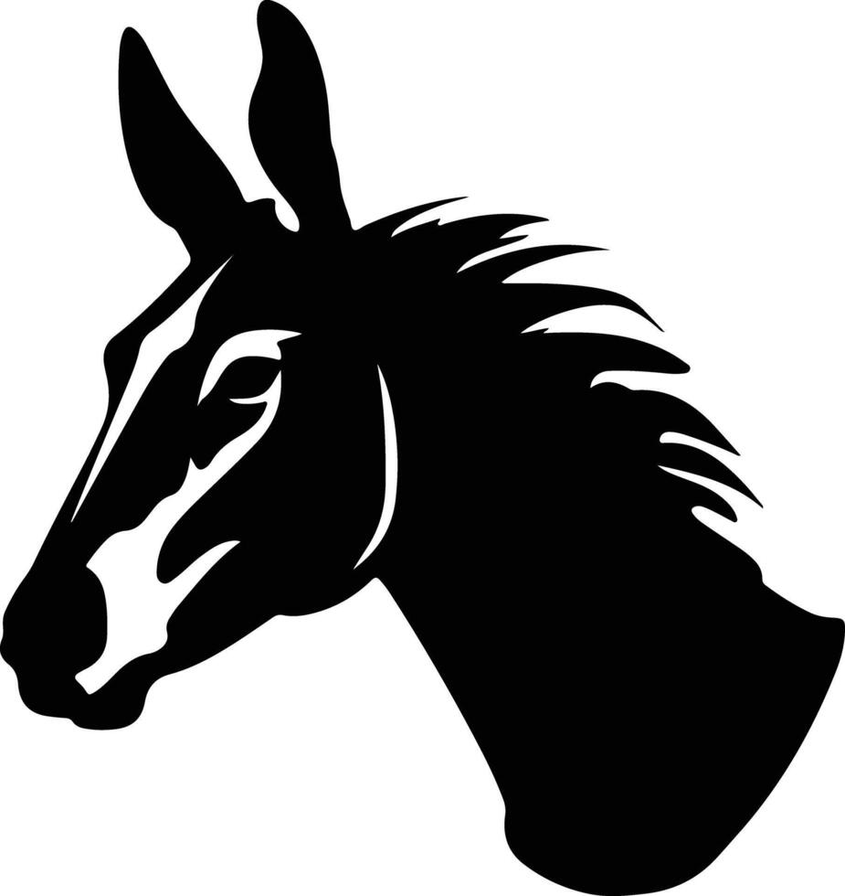 Black silhouette of onager head vector