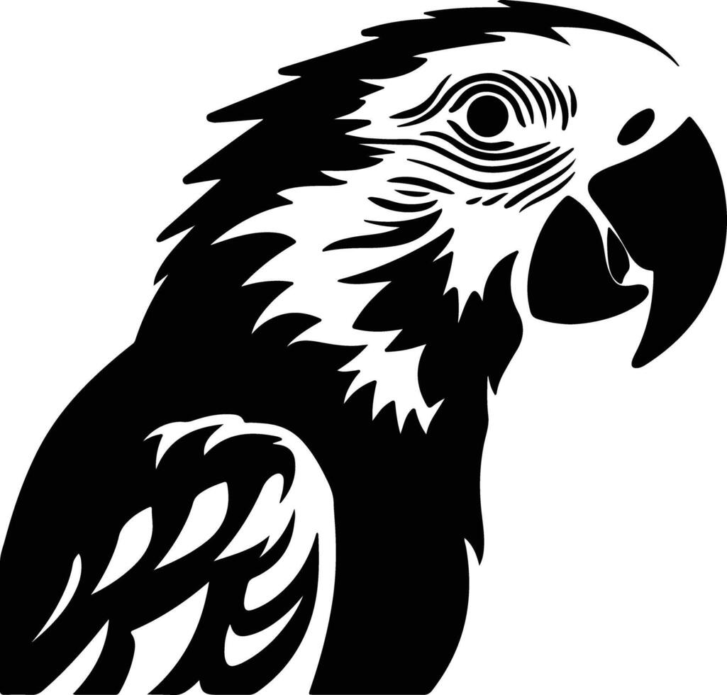 radiant Black silhouette of parrot head vector