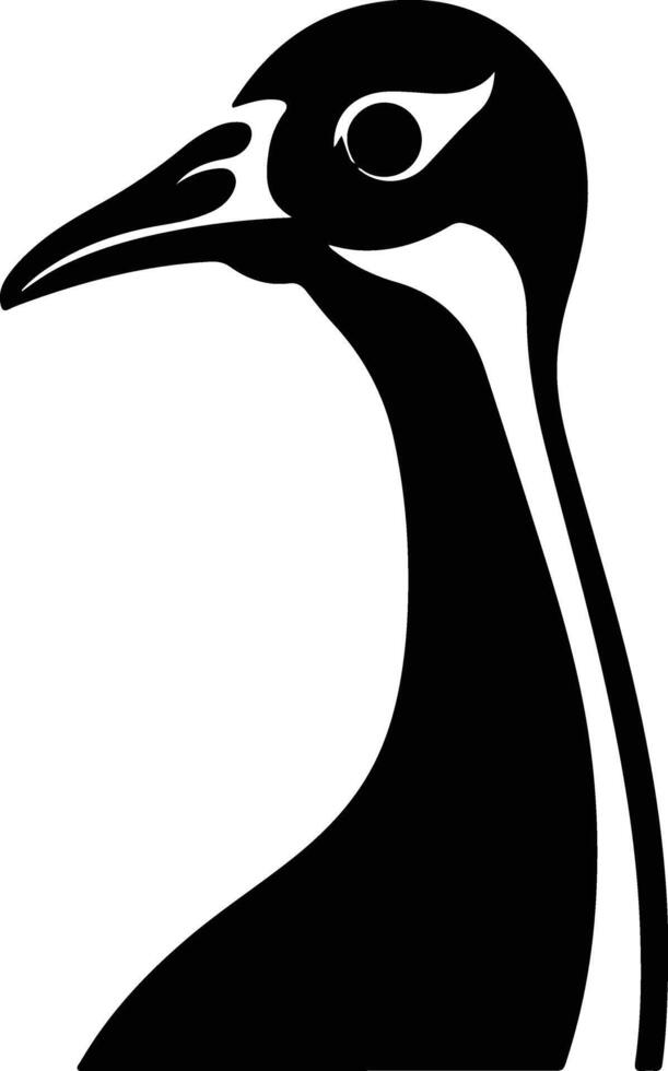 sweet Black silhouette of Ornithomimus head vector