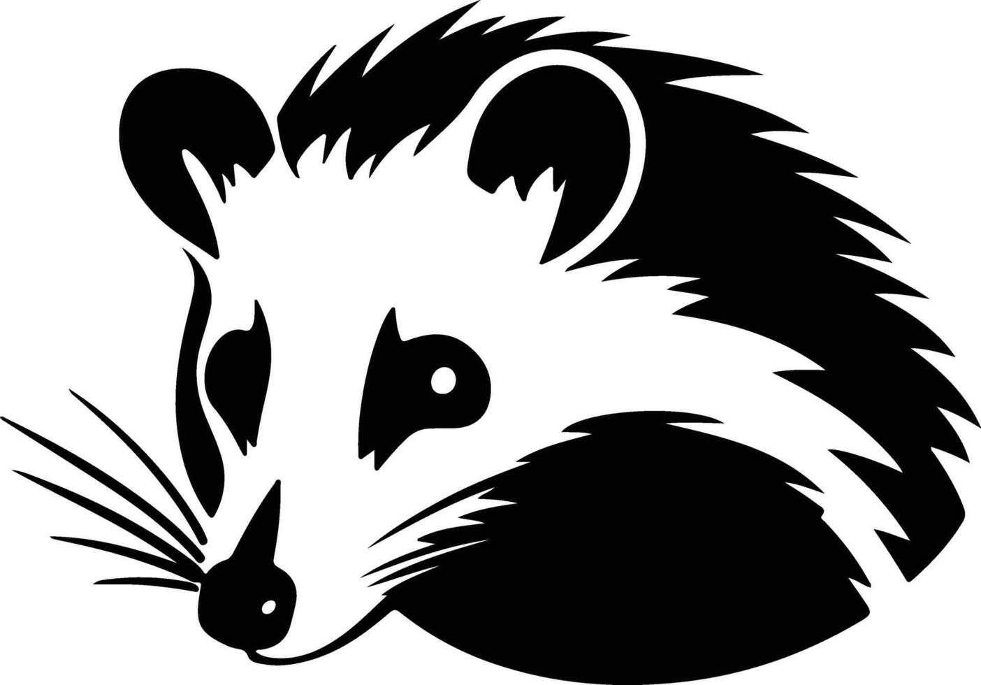 precious Black silhouette of opossum head vector