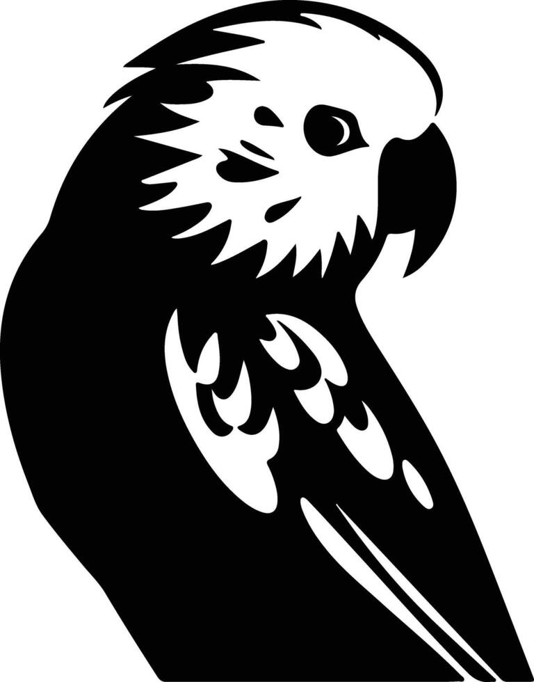 precious Black silhouette of parakeet head vector