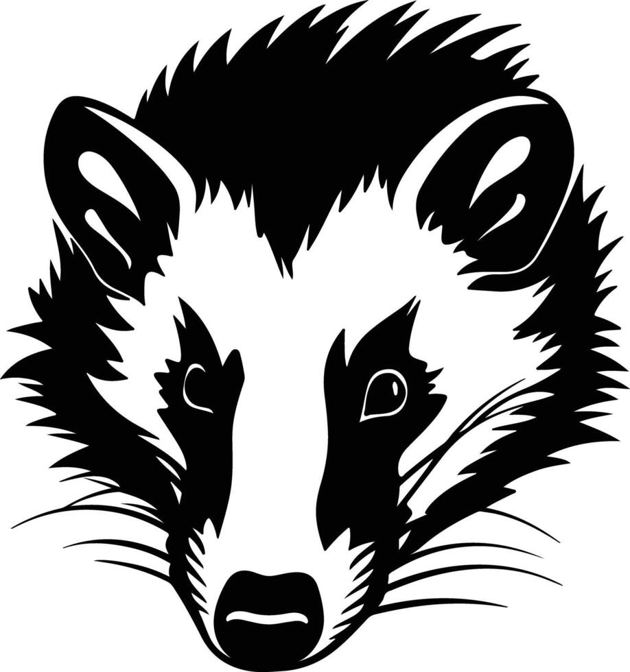heavenly Black silhouette of opossum head vector