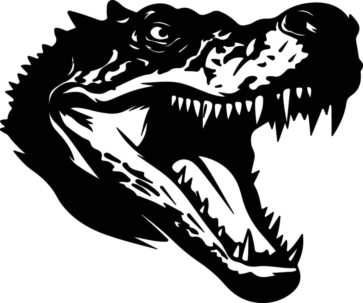 charming Black silhouette of Postosuchus head vector