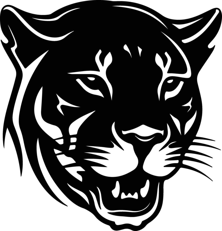 enchanting Black silhouette of panther head vector