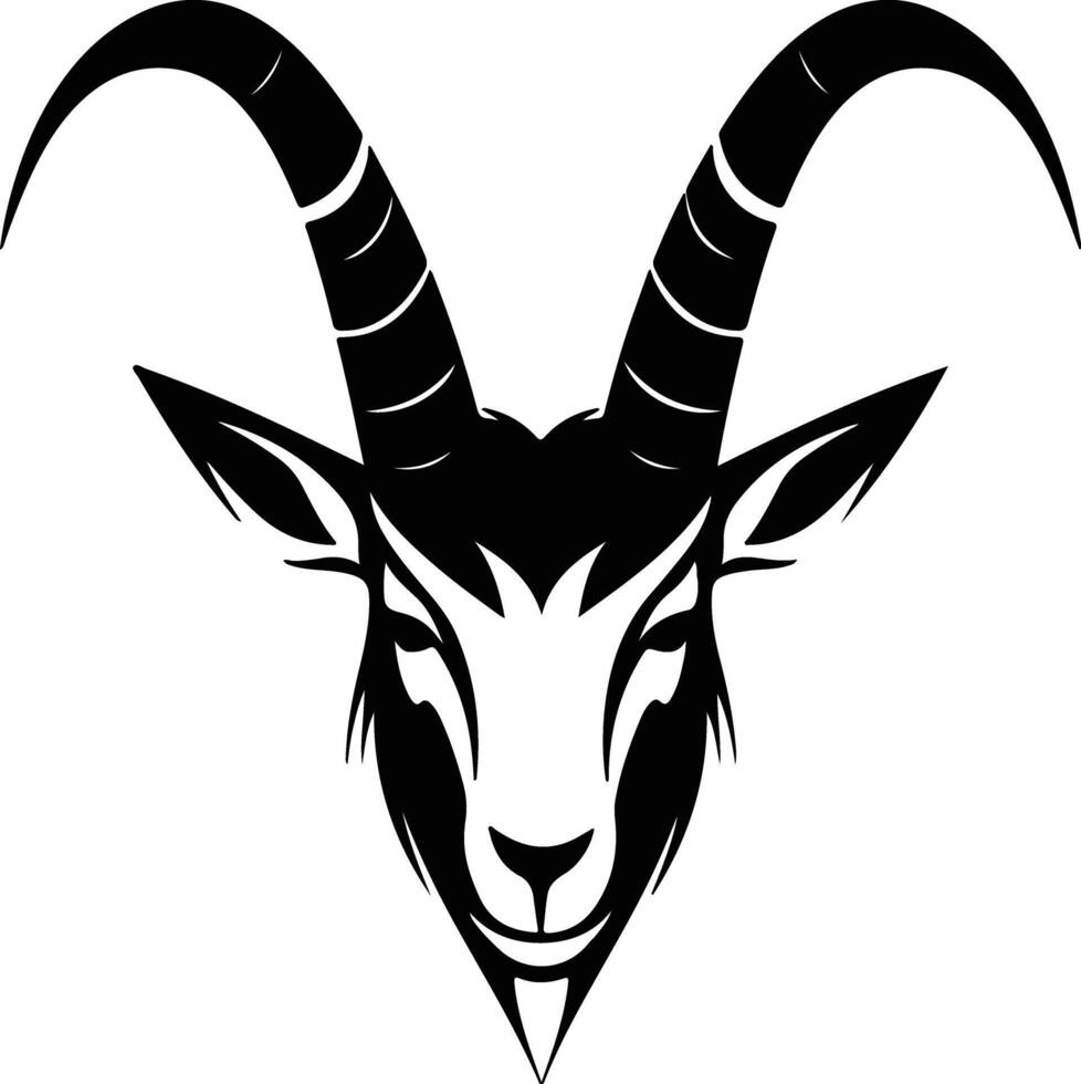 endearing Black silhouette of oryx head vector