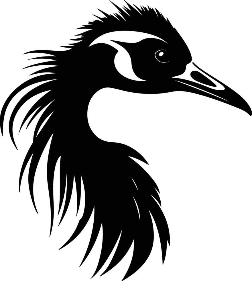 adorable Black silhouette of nene head vector