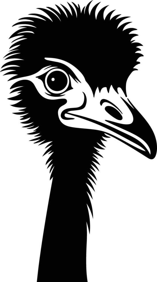 radiant Black silhouette of ostrich head vector