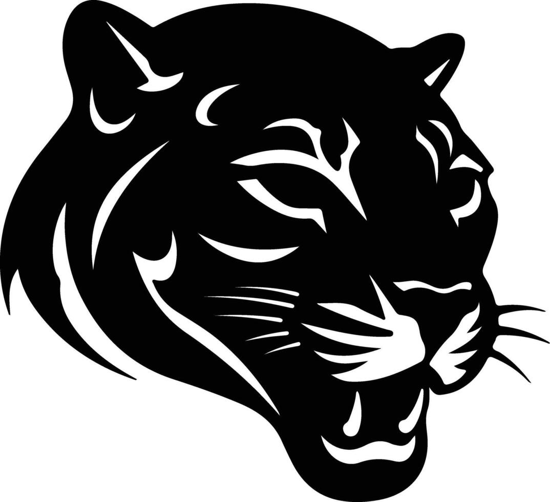 graceful Black silhouette of panther head vector