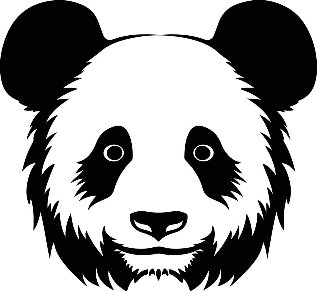 lovely Black silhouette of panda head vector