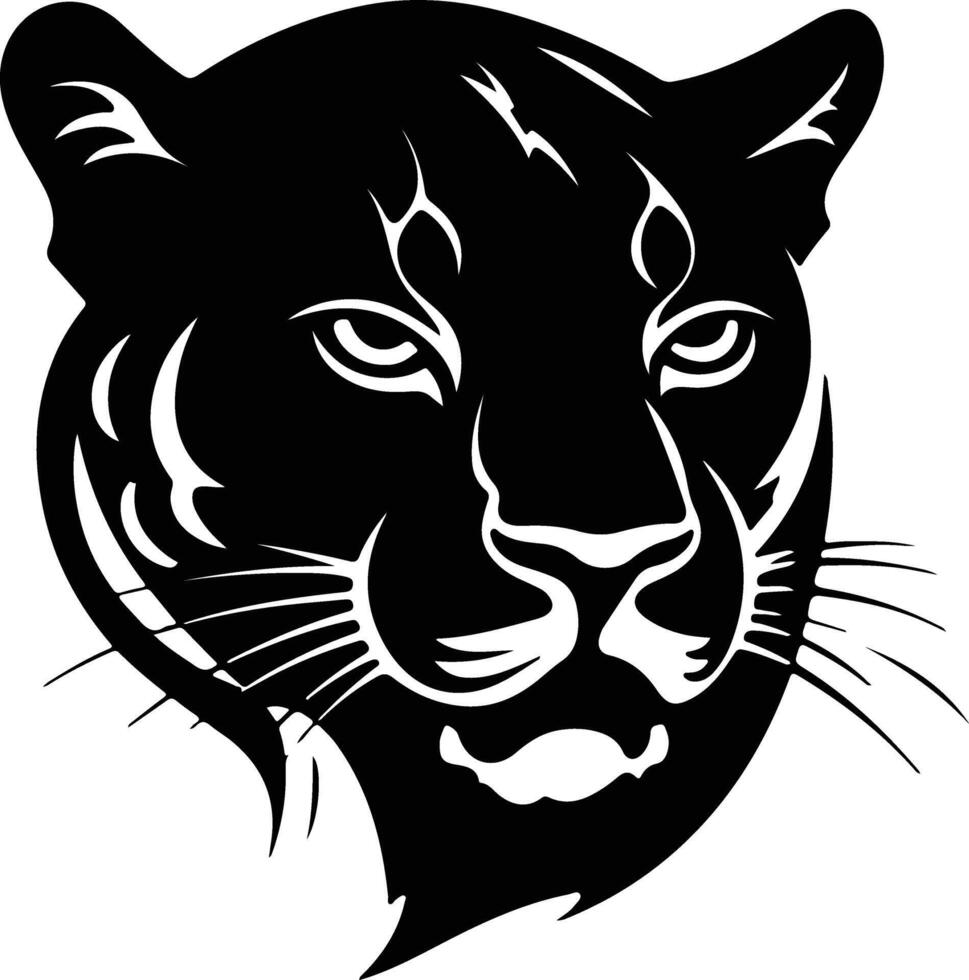 Black silhouette of panther head vector