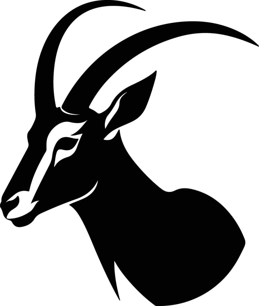 graceful Black silhouette of oryx head vector