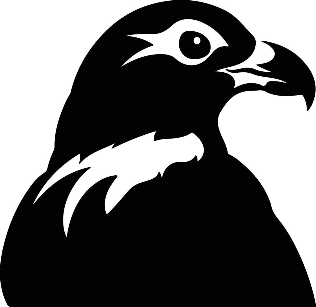 Black silhouette of petrel head vector