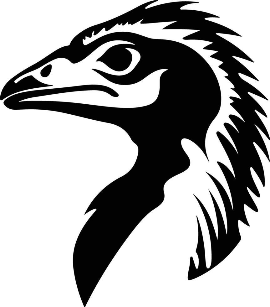 enchanting Black silhouette of Oviraptor head vector