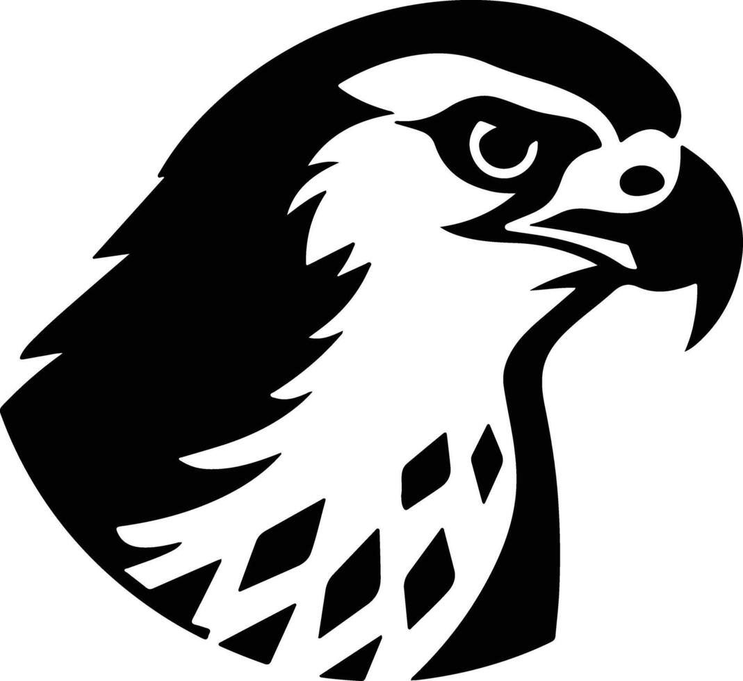 adorable Black silhouette of peregrine falcon head vector