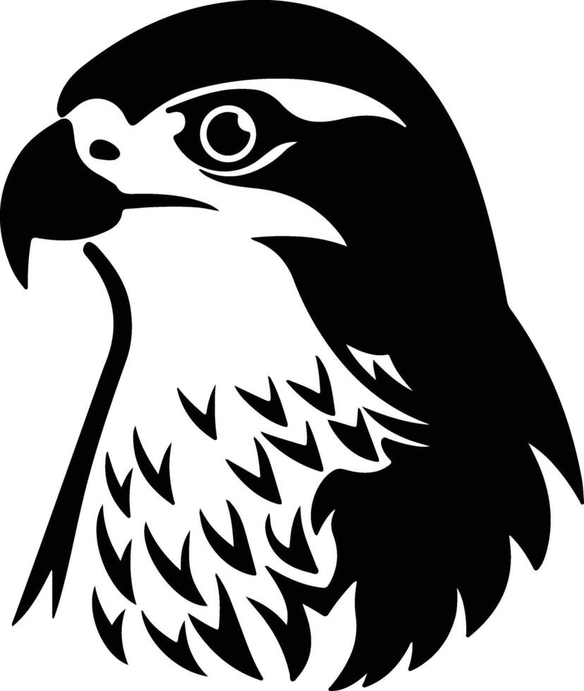 enchanting Black silhouette of peregrine falcon head vector
