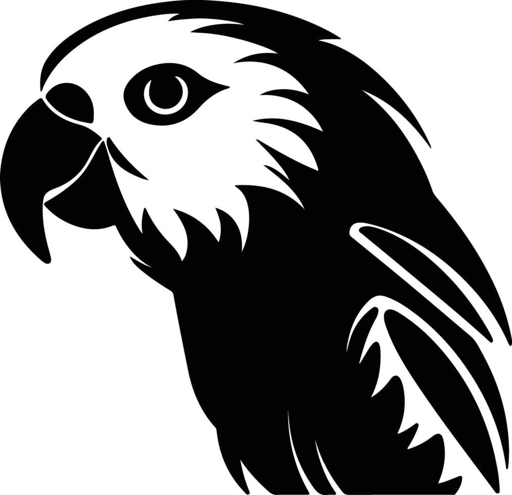 radiant Black silhouette of parakeet head vector
