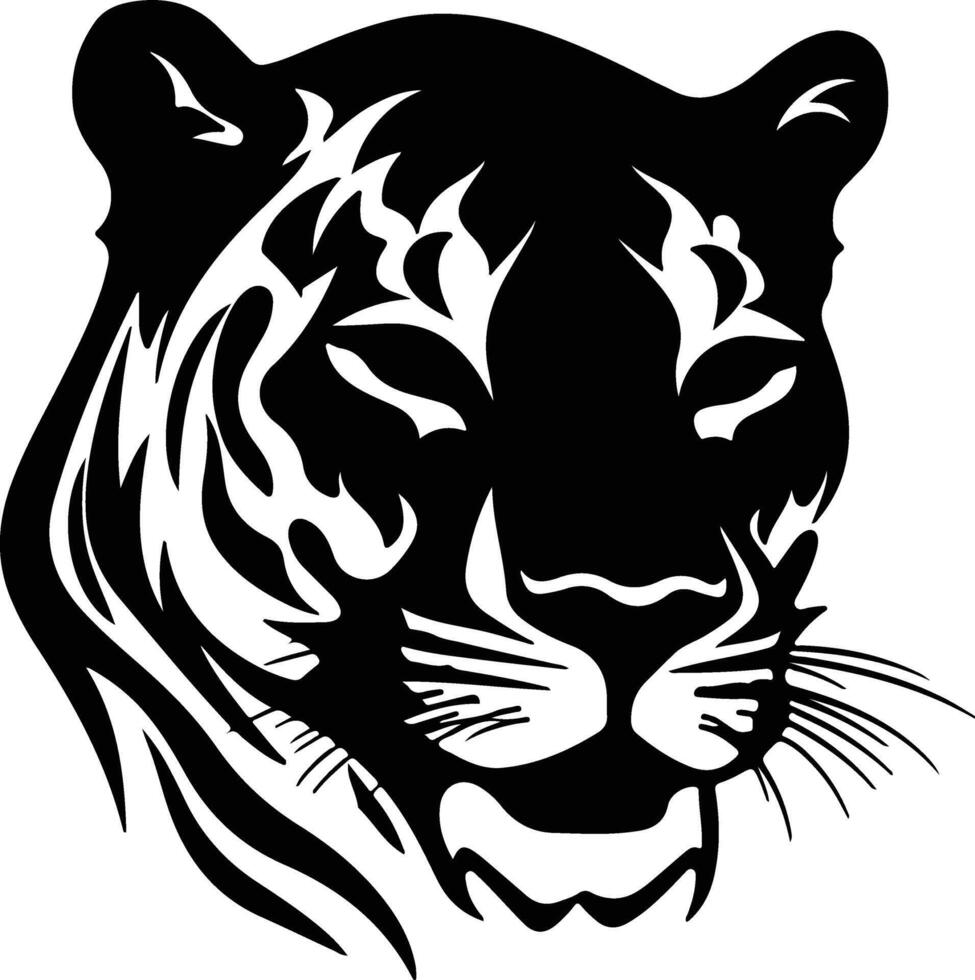 charming Black silhouette of panther head vector