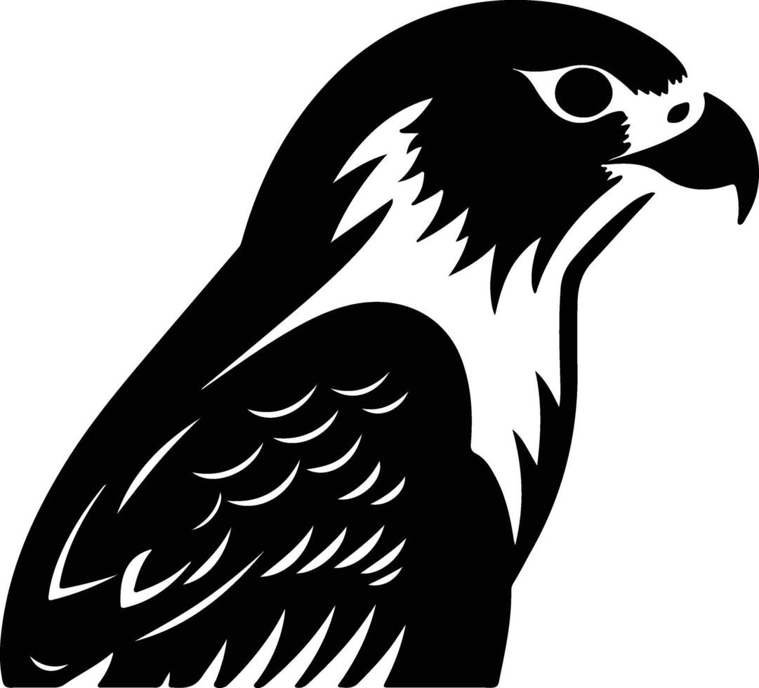 graceful Black silhouette of peregrine falcon head vector