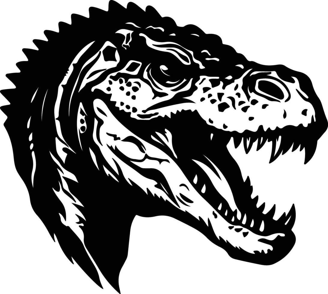 heartwarming Black silhouette of Postosuchus head vector
