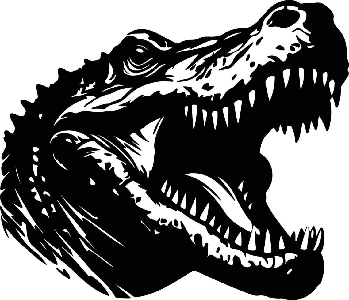 enchanting Black silhouette of Postosuchus head vector