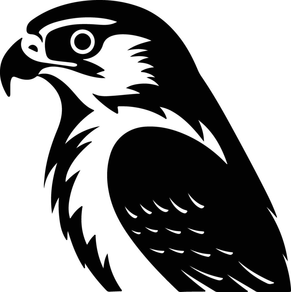 winsome Black silhouette of peregrine falcon head vector