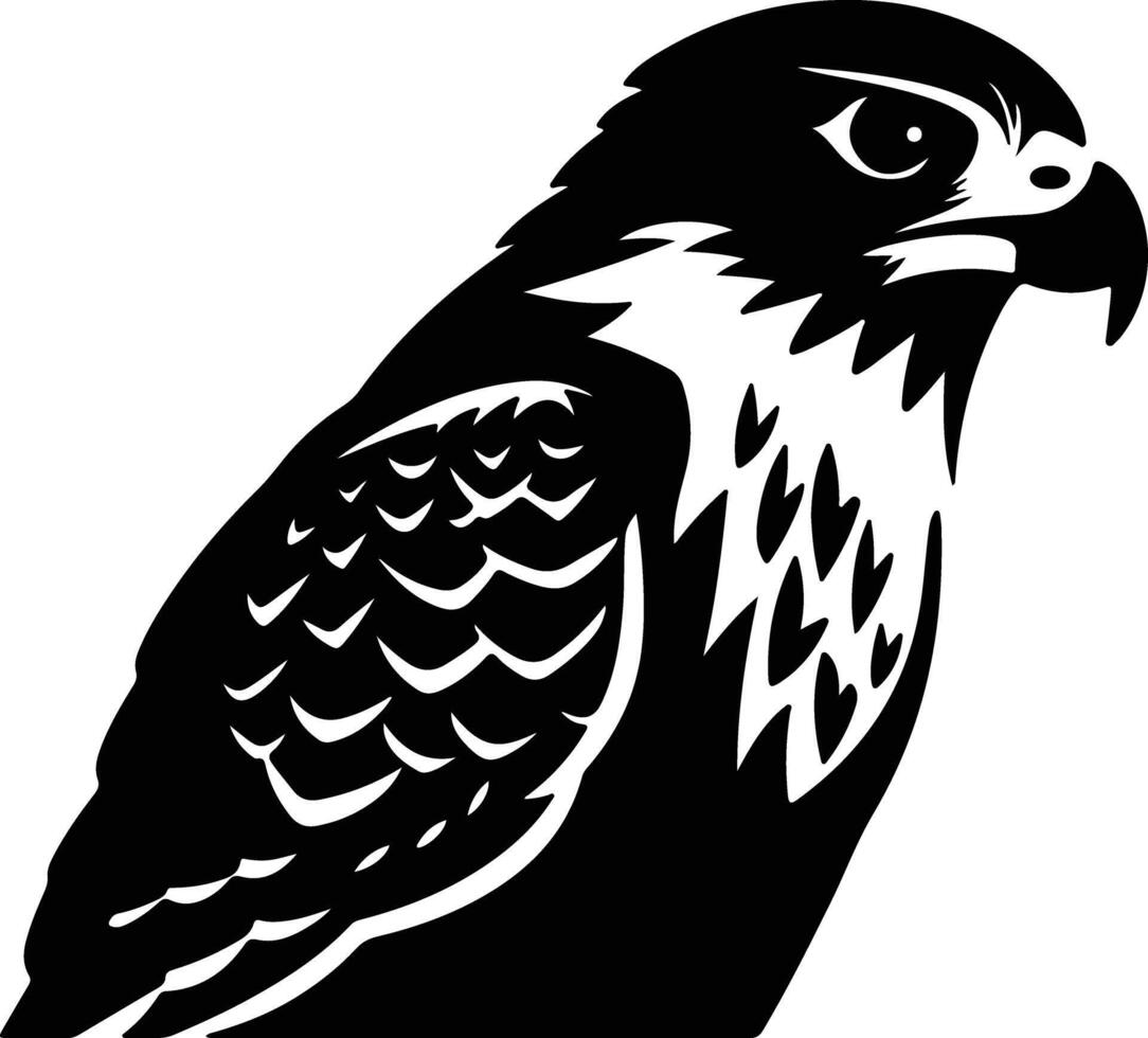 lovely Black silhouette of peregrine falcon head vector