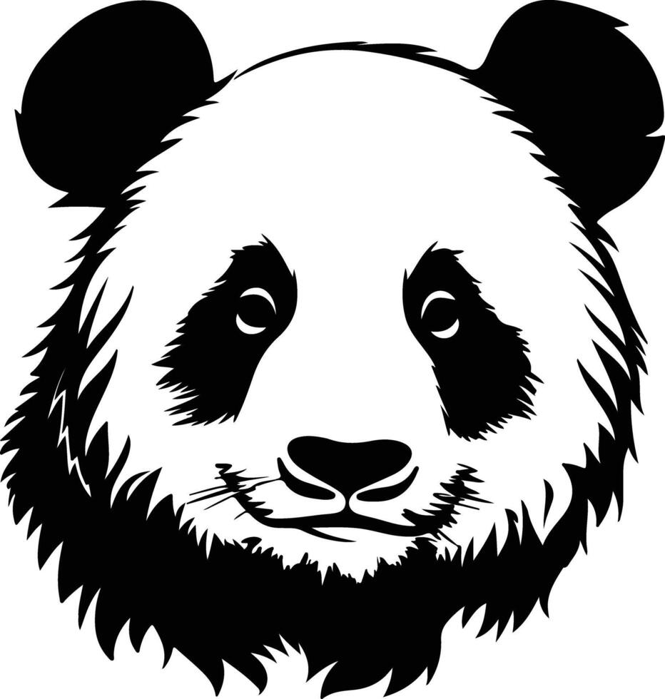 radiant Black silhouette of panda head vector