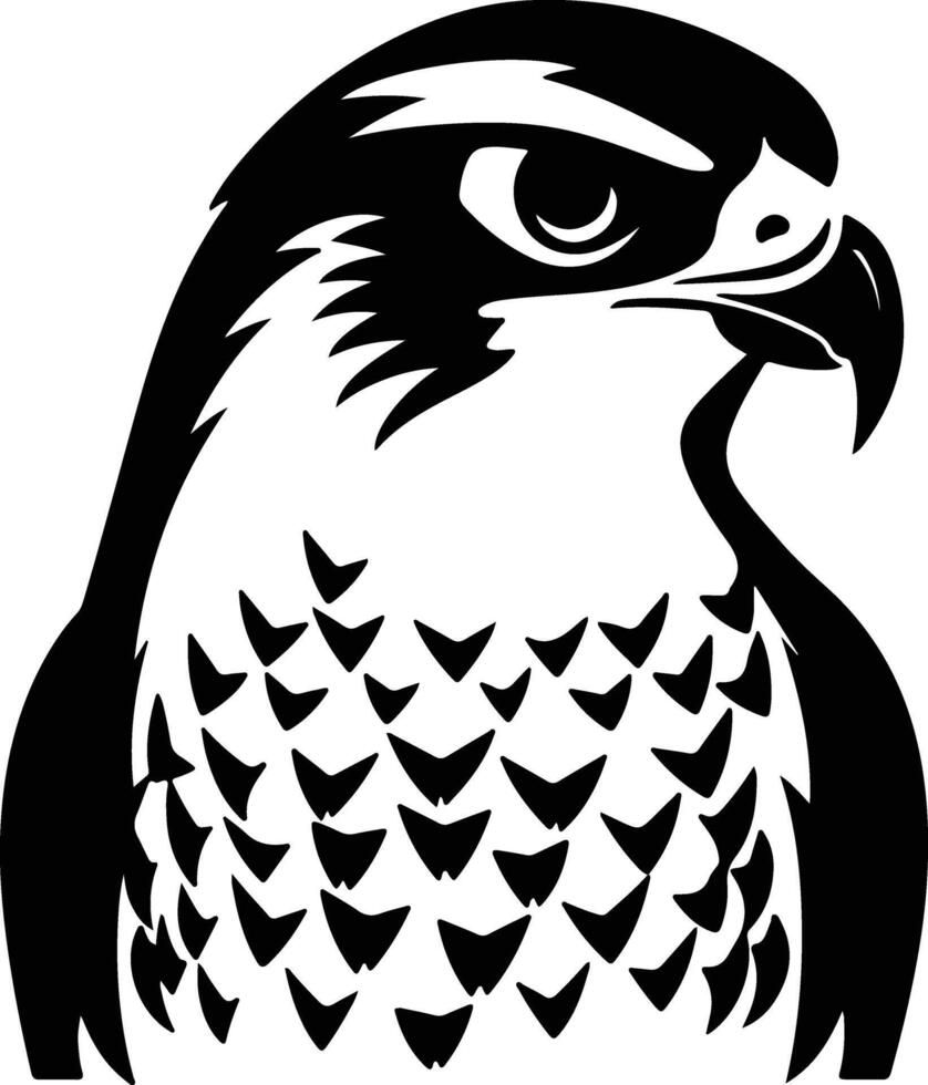 charming Black silhouette of peregrine falcon head vector