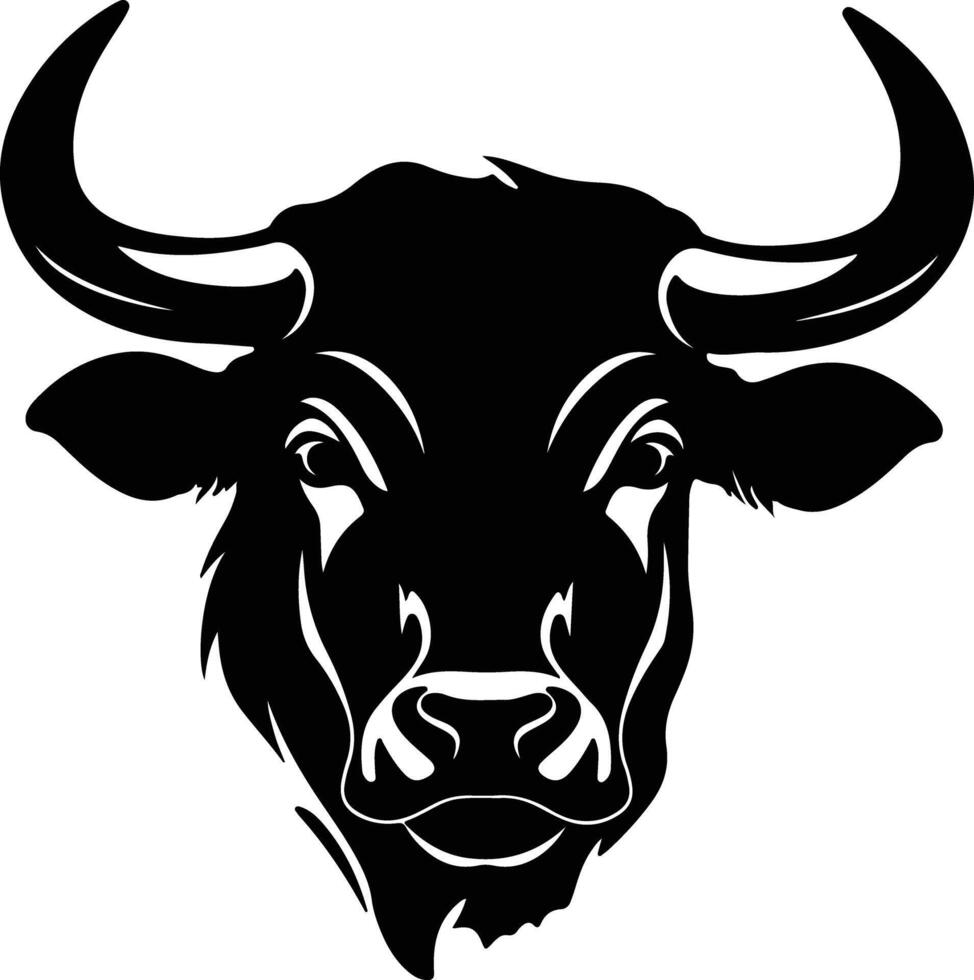 sweet Black silhouette of ox head vector