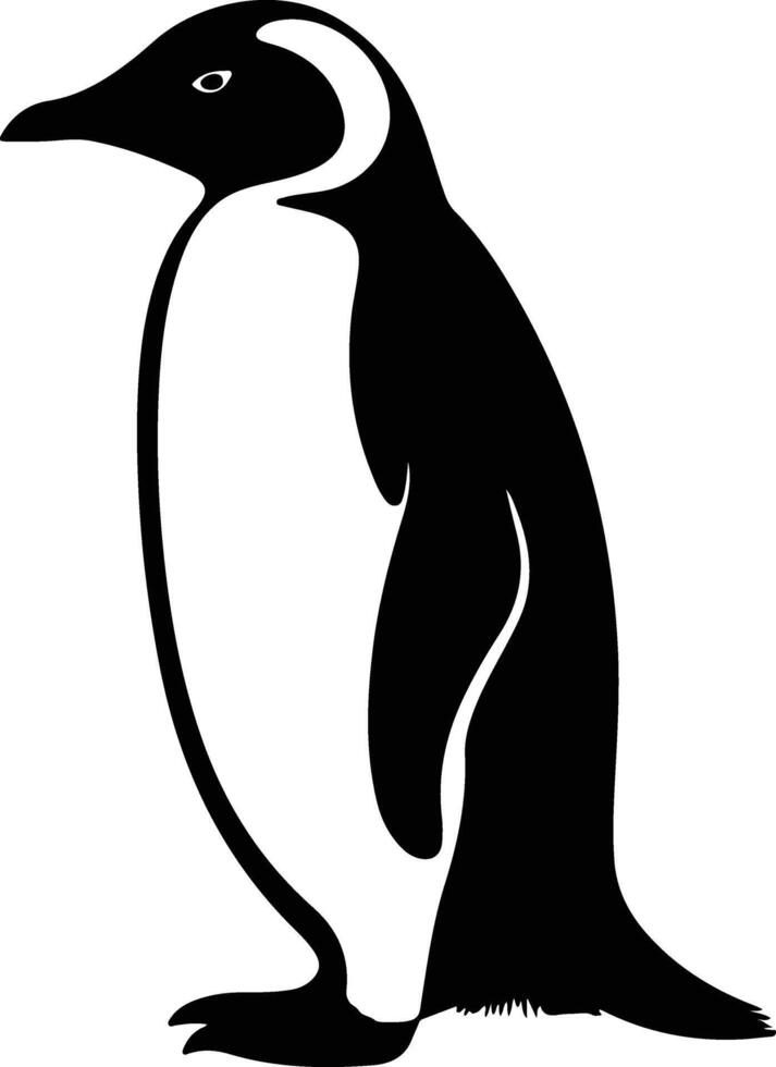 Black silhouette of penguin head vector