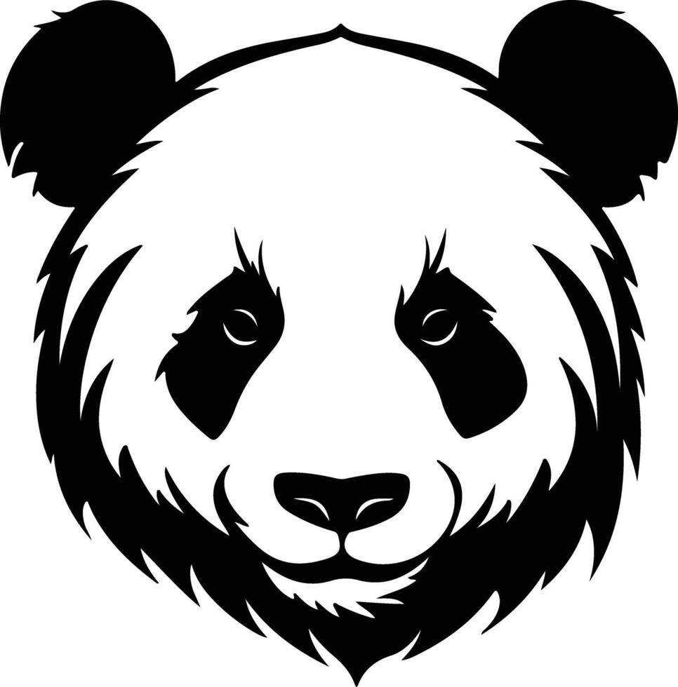 graceful Black silhouette of panda head vector