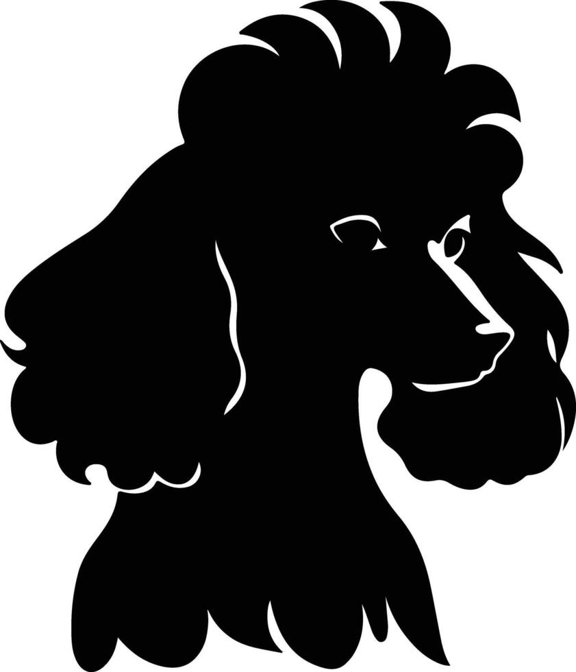 captivating Black silhouette of poodle head vector