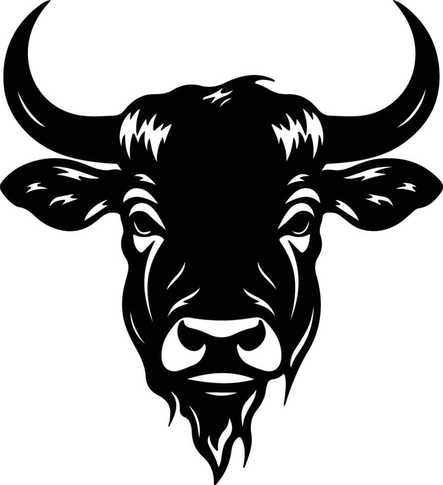 enchanting Black silhouette of ox head vector