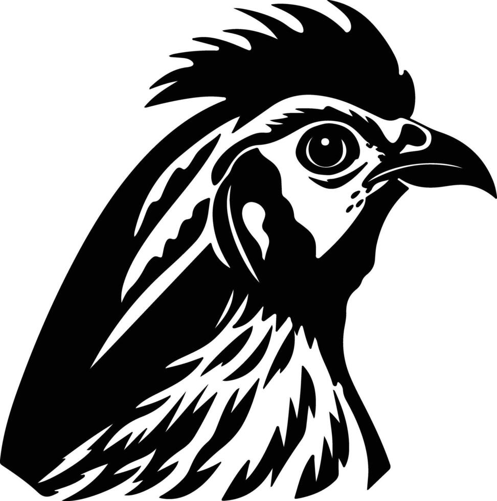 Black silhouette of prairie chicken head vector