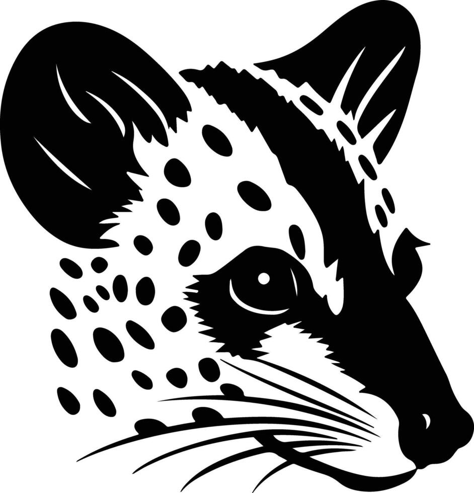 enchanting Black silhouette of quoll head vector