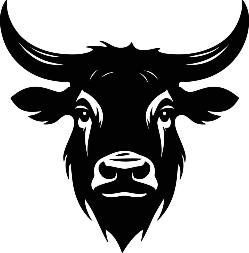 radiant Black silhouette of ox head vector