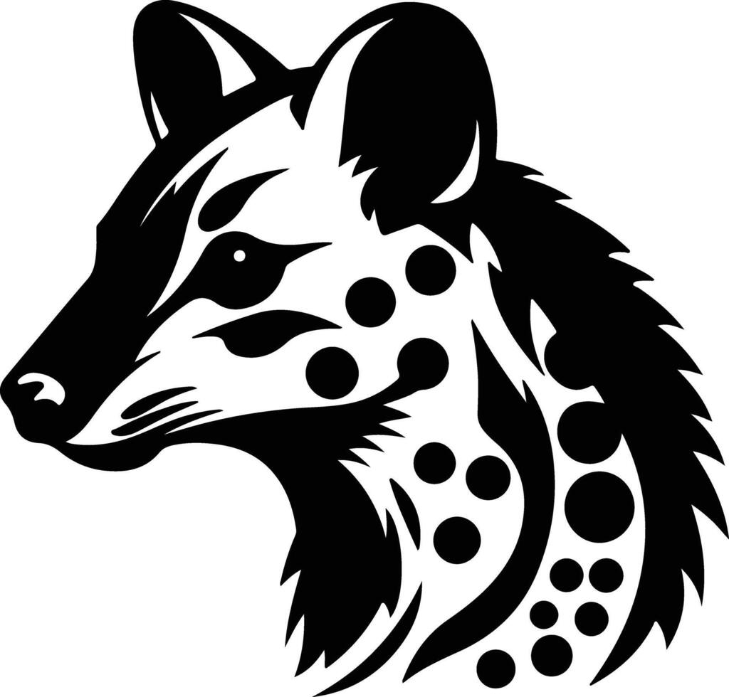 cuddly Black silhouette of quoll head vector