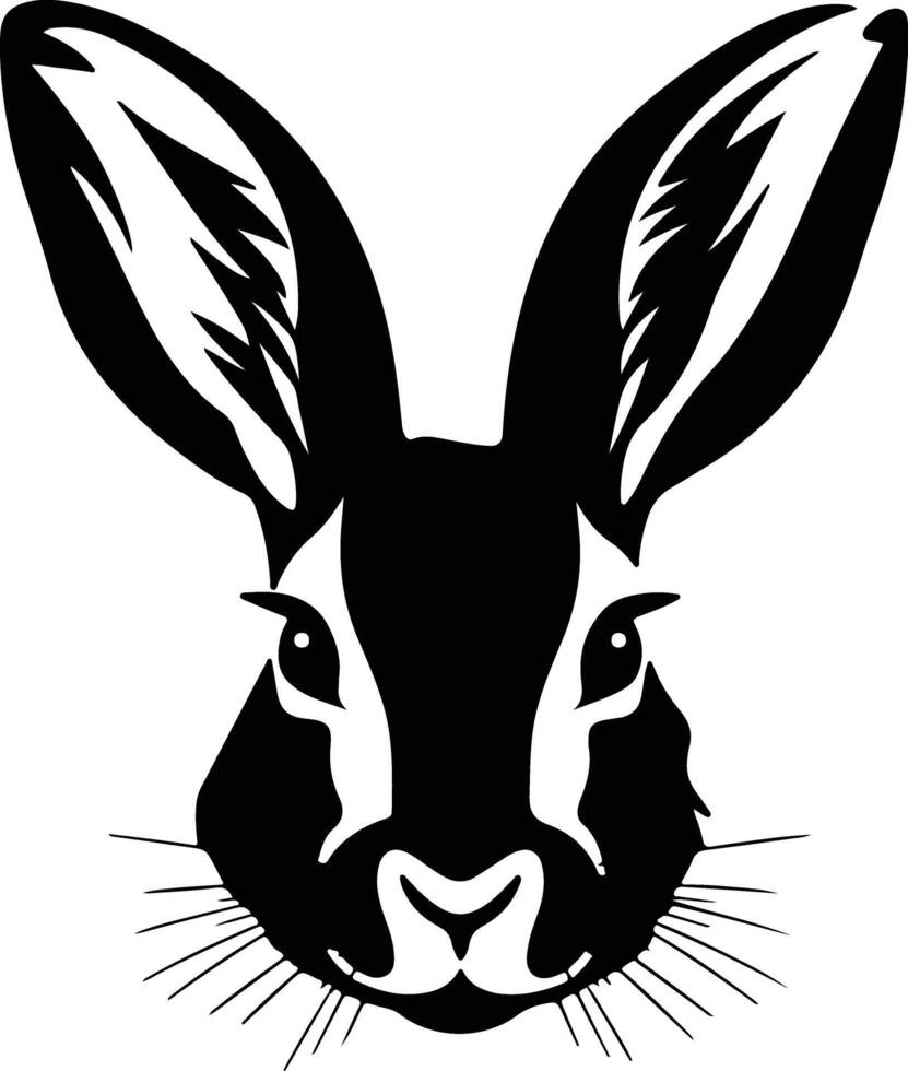 charming Black silhouette of rabbit head vector