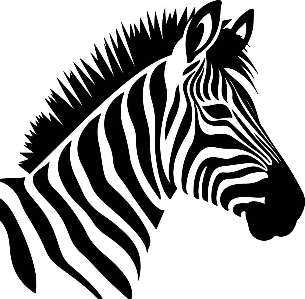 heartwarming Black silhouette of quagga head vector